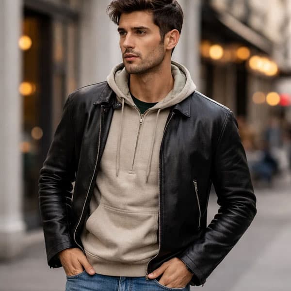 Novak Djokovic Leather Jacket – Sleek Slim-Fit Zip-Up Style
