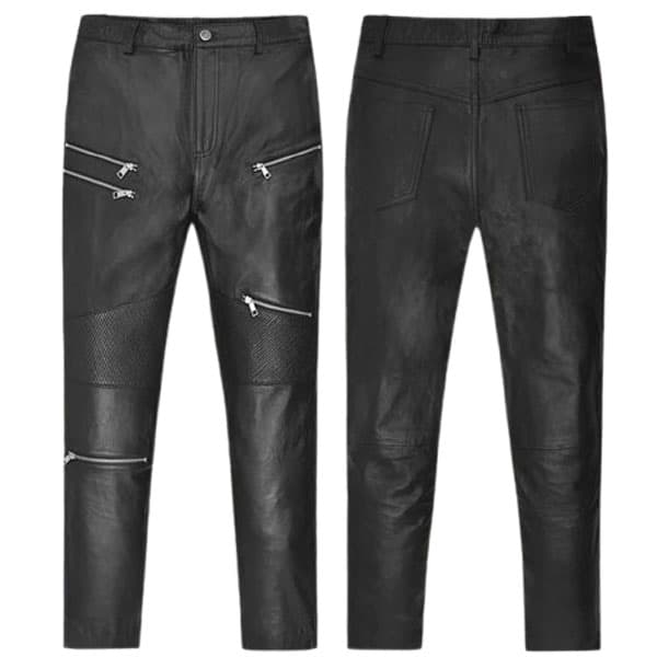 Women’s Leather Pants with Zipper Pockets for a Slim Moto Fit