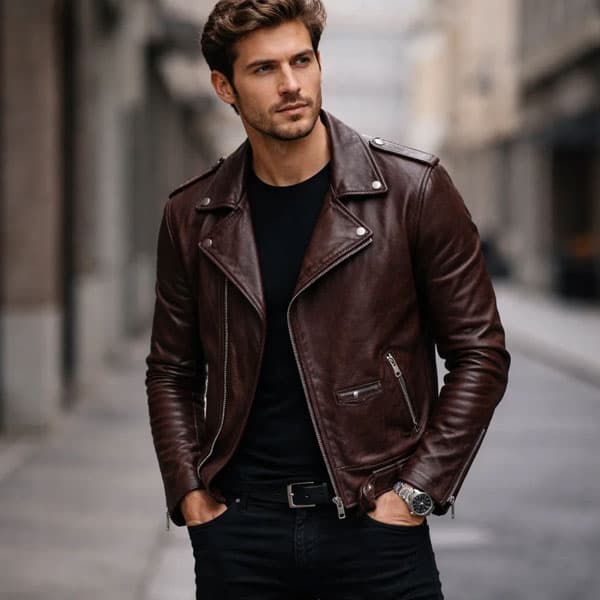 Rutland Burgundy Riding Leather Jacket