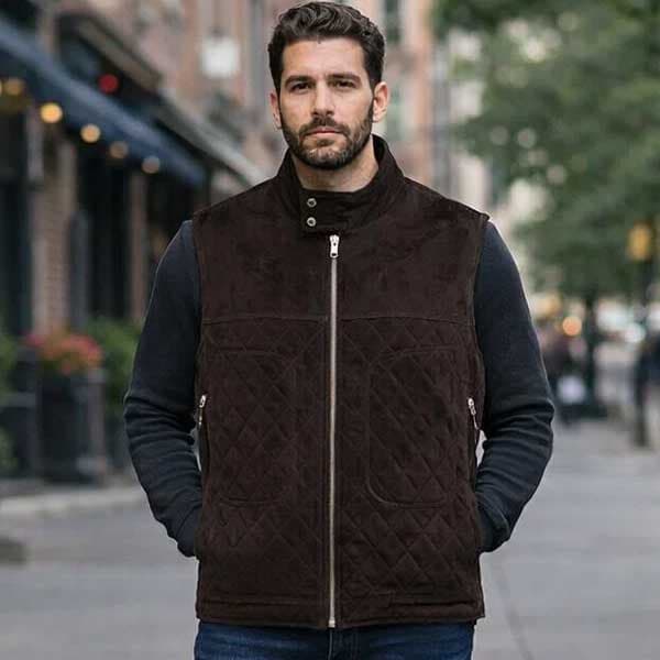 Soft Dark Brown Suede Leather Vest for Easy Western Layering