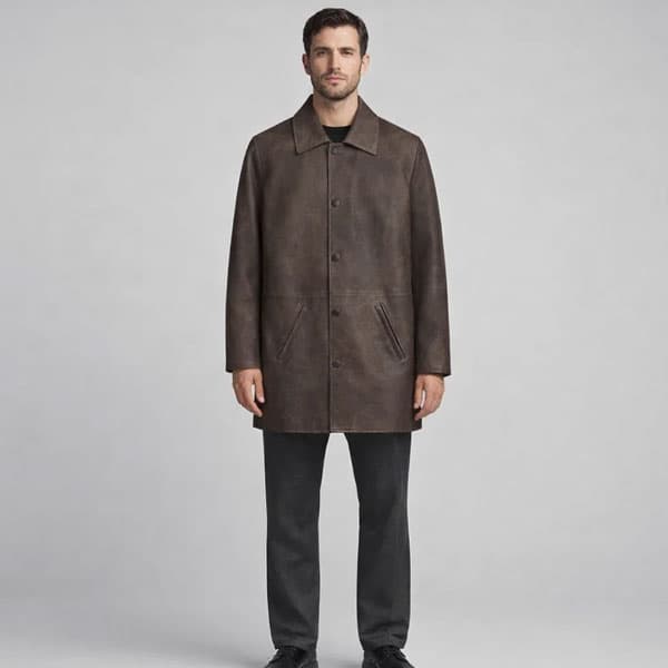 Supernatural Dean Winchester Leather Trench Coat, Distressed Brown