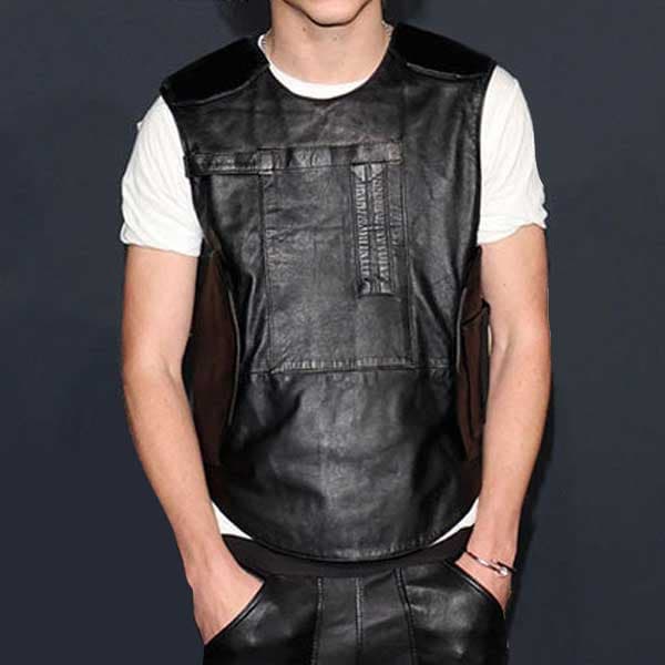Timothee Chalamet Leather Vest – Sleek Celebrity Fit, Real Leather