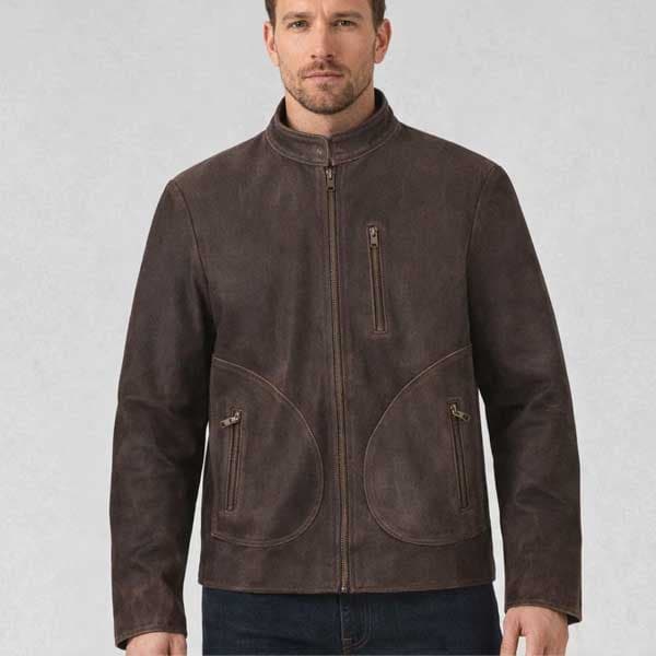 Vintage Brown Grain Rampage Dwayne Johnson Leather Jacket